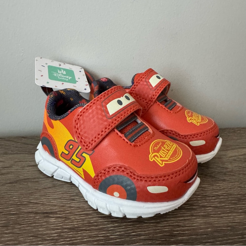 Disney Pixar Cars Lightning McQueen Shoes Size 4C Toddler Boys Sneaker NEW - Picture 2 of 10